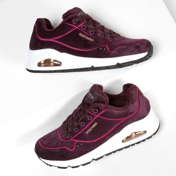 SOLD!  SKECHER STREET Plum Fuzz Uno Sneaker, 9M - Picture 5 of 6